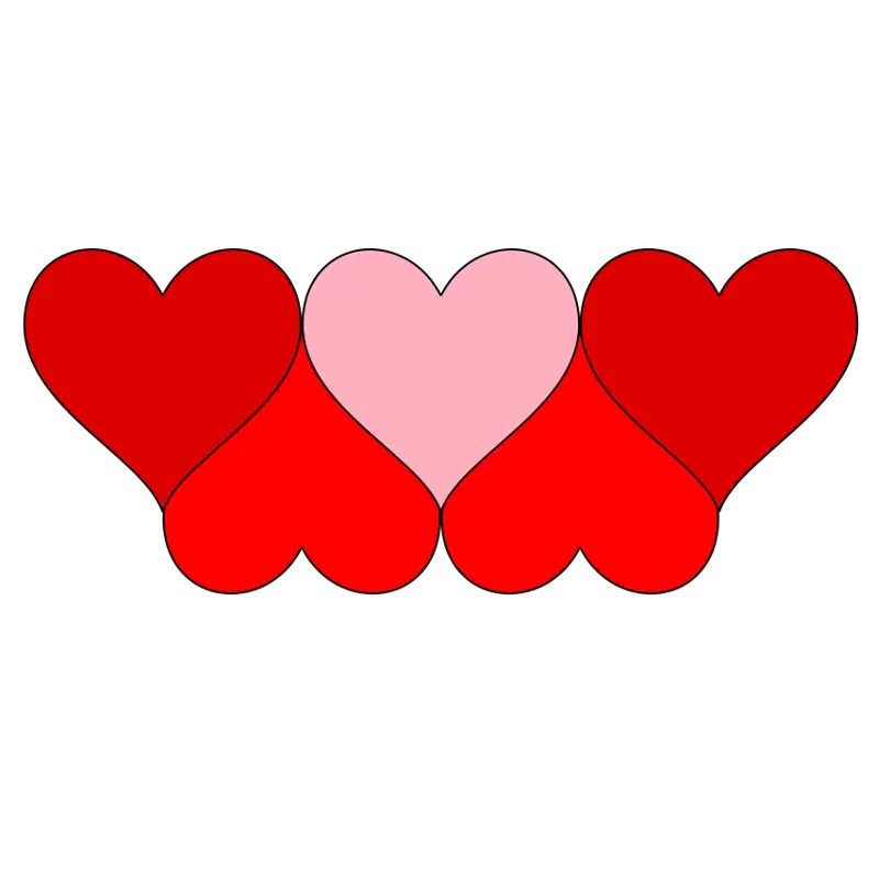 Overlapping Hearts Border Clip Art – Free Download (PNG & SVG)