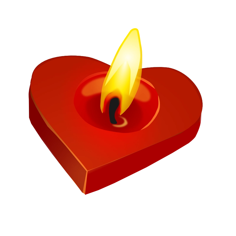 Free Valentine’s Day Heart Candle Clipart! (PNG & SVG)