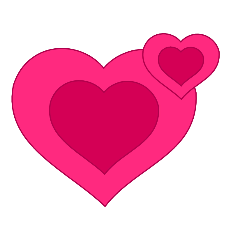 Layered Pink Hearts Valentine’s Clipart – Free Download (PNG & SVG)